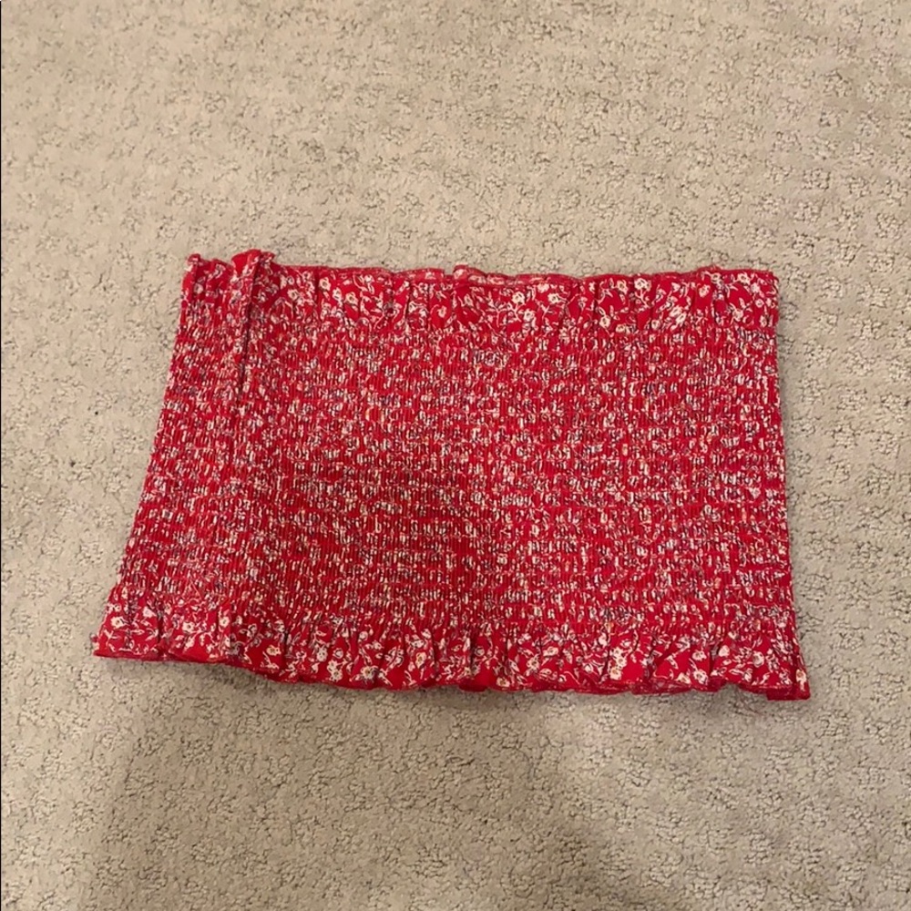 Red Paisley Tube Top